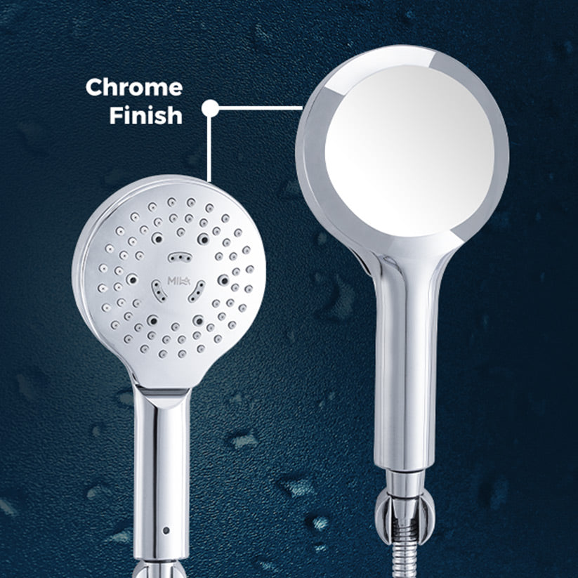 MILA Cliq Hand Shower - MBHC0203CM, Hand Shower with Chrome Hand Shower, Multi Function, Rain/Mist/Massage/Mixed Spray/Mixed Spray